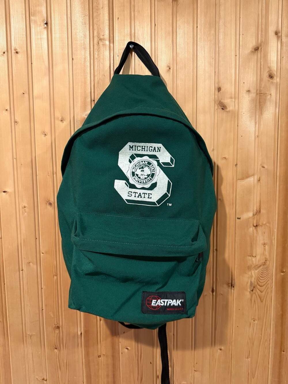 Vintage 1990s Eastpak Green Michigan State University Backpack Made in USA